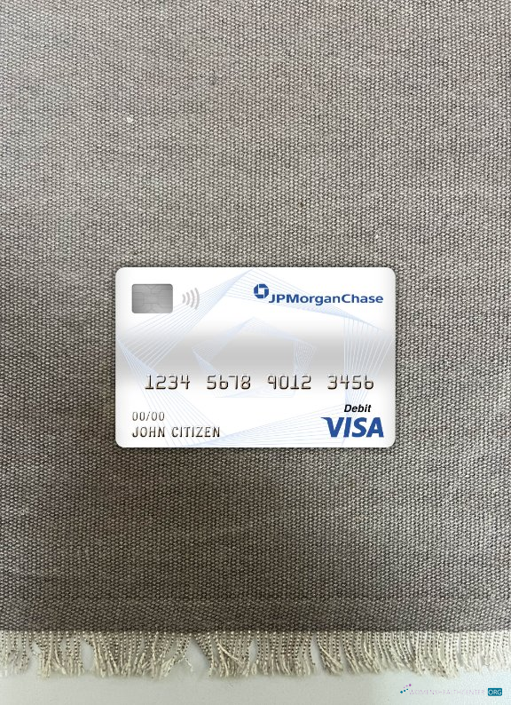 Download Canada JP Morgan chase bank visa debit card photolook front Photoshop template